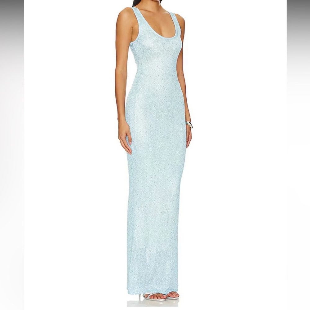 Subtle Sparkle Blue Maxi Dress
